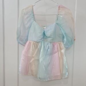 Pastel Multicolor Women's Top